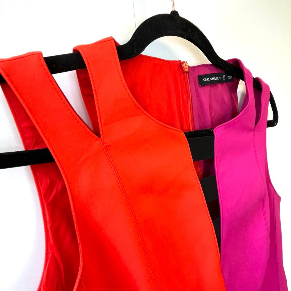 Karen Millen Red and Pink Midi Dress - Picture 9 of 16